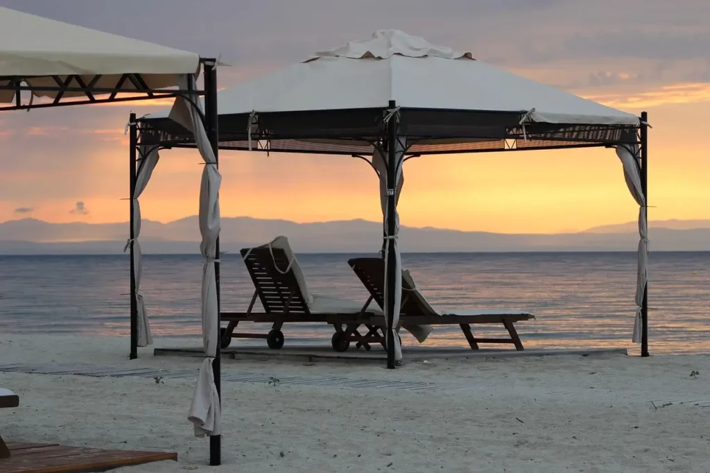 Can I use a canopy tent on the beach